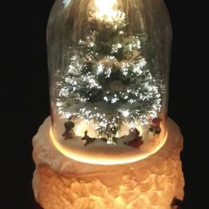 Snow Globe Musical Fiber Optic Light Air Blow